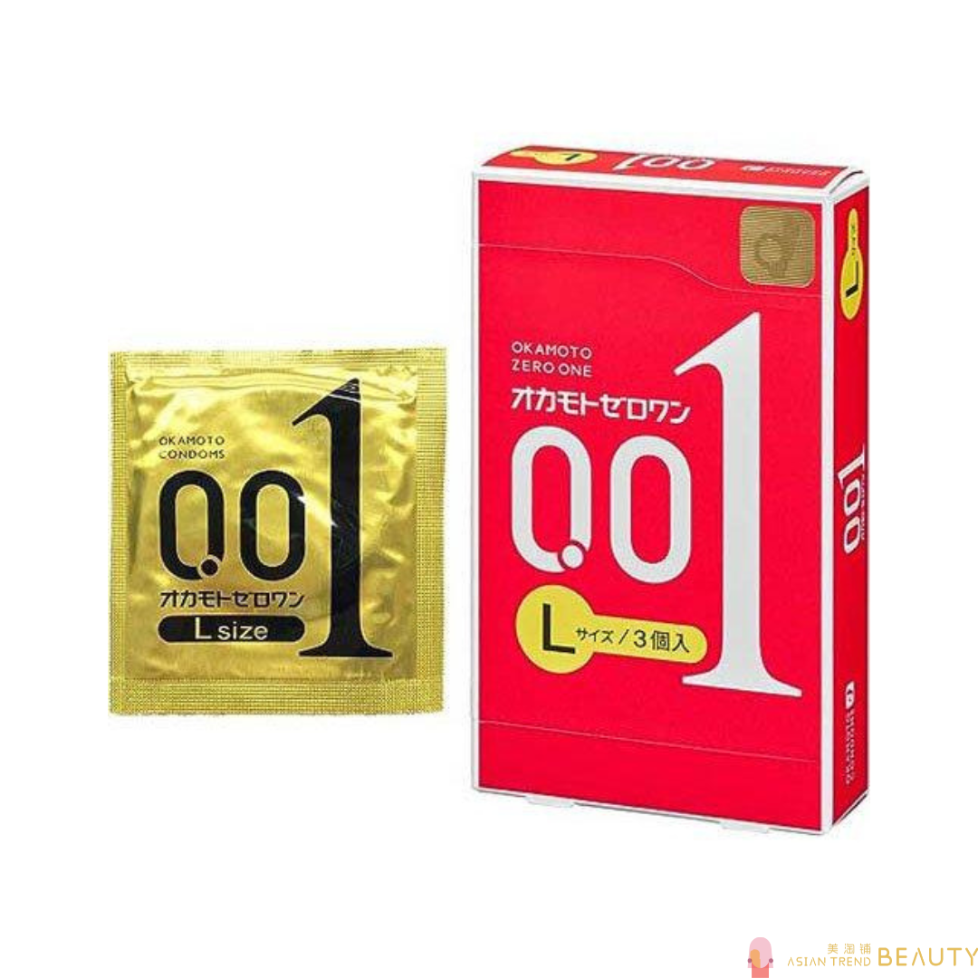 Okamoto Zero One 0.01mm Men Condoms Large Size 3 Pieces