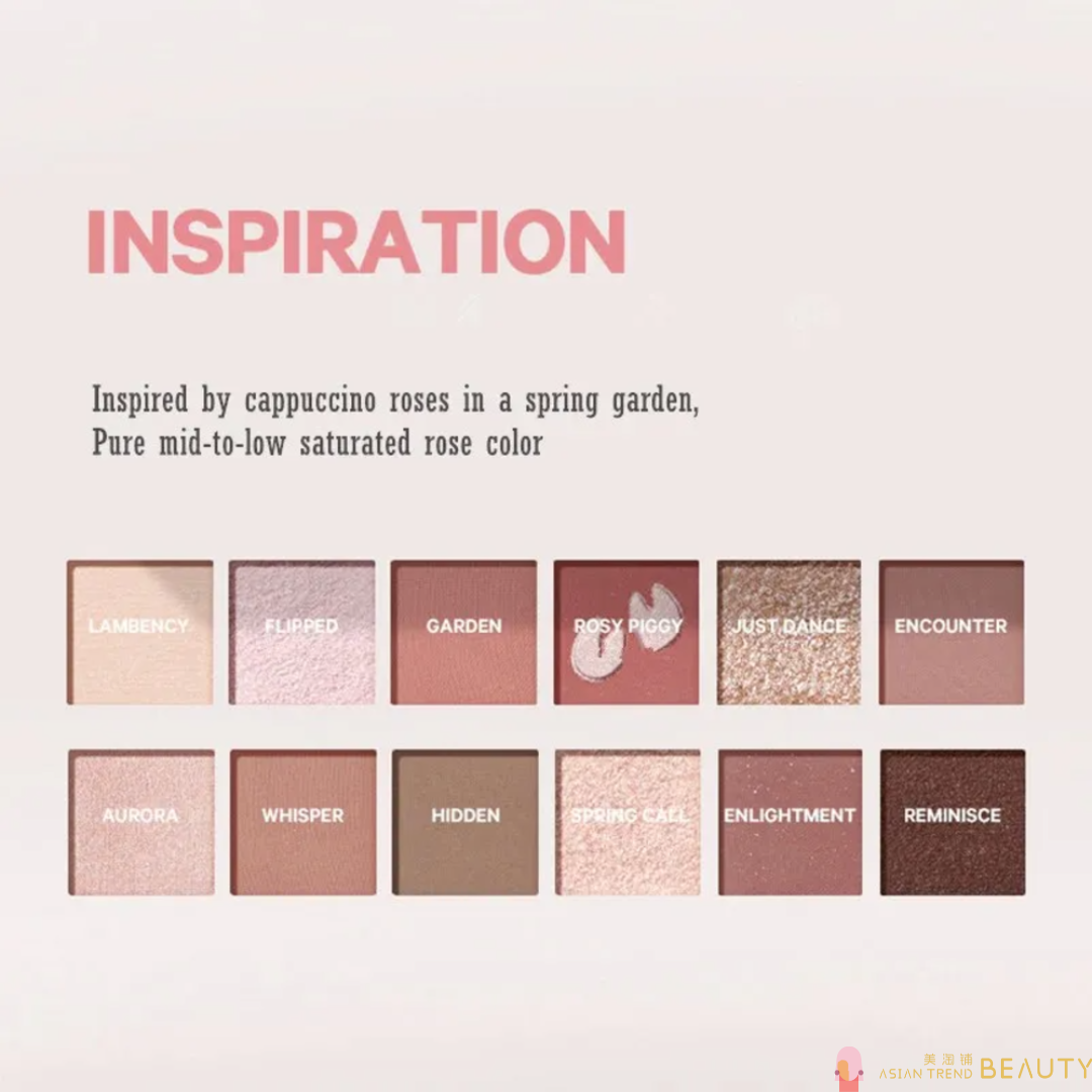 Perfect Diary Explorer 12-Color Eyeshadow Palette #17 Piggy Rose
