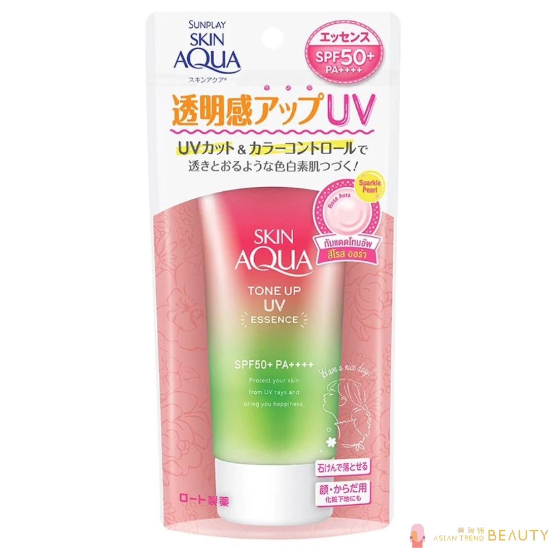 Rohto Skin Aqua UV Tone-up Essence Rose Spf50+Pa++++ 80g