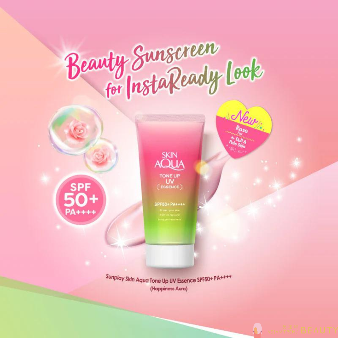 Rohto Skin Aqua UV Tone-up Essence Rose Spf50+Pa++++ 80g