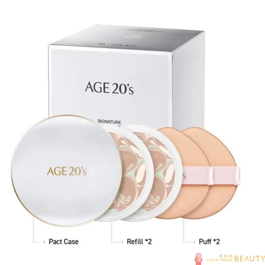 Age 20'S Signature Essence Cover Pact Longstay 21 Light Beige SPF50+ PA+++ 14g