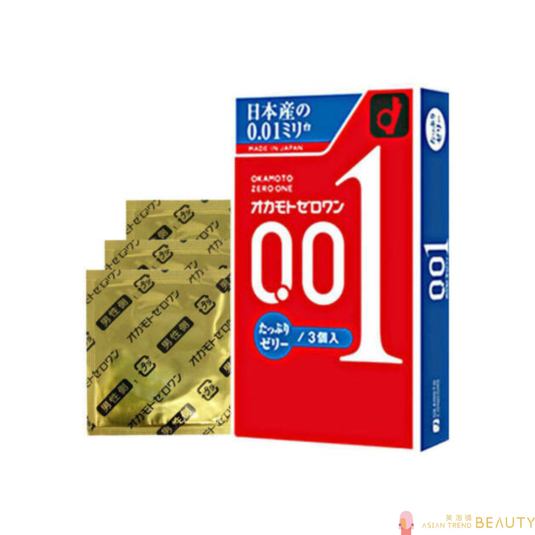 Okamoto Zero One 0.01mm Men Condoms Large Size 3 Pieces