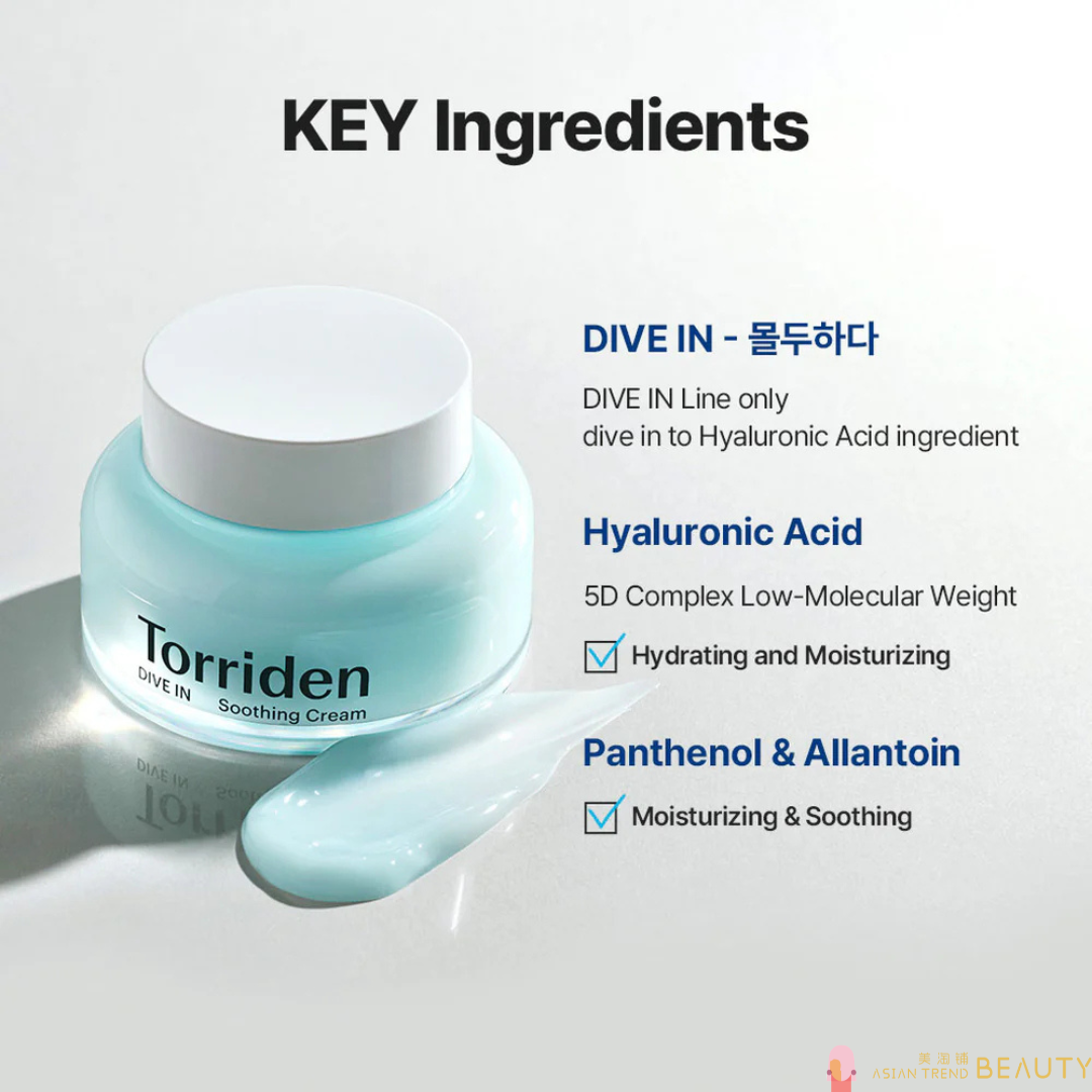 Torriden DIVE-IN Low Molecular Hyaluronic Acid Soothing Cream 100ml
