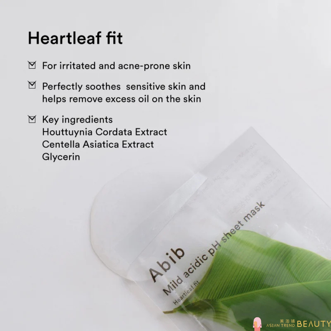 Abib Mild Acidic Ph Sheet Mask Heartleaf Fit 10Pcs