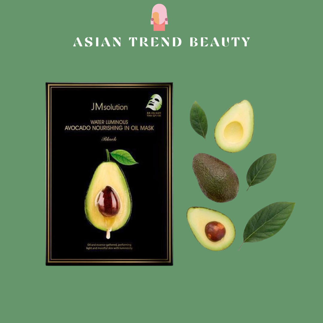 JM Solution Water Luminous Avocado Oil Ampoule Mask Black 10ea