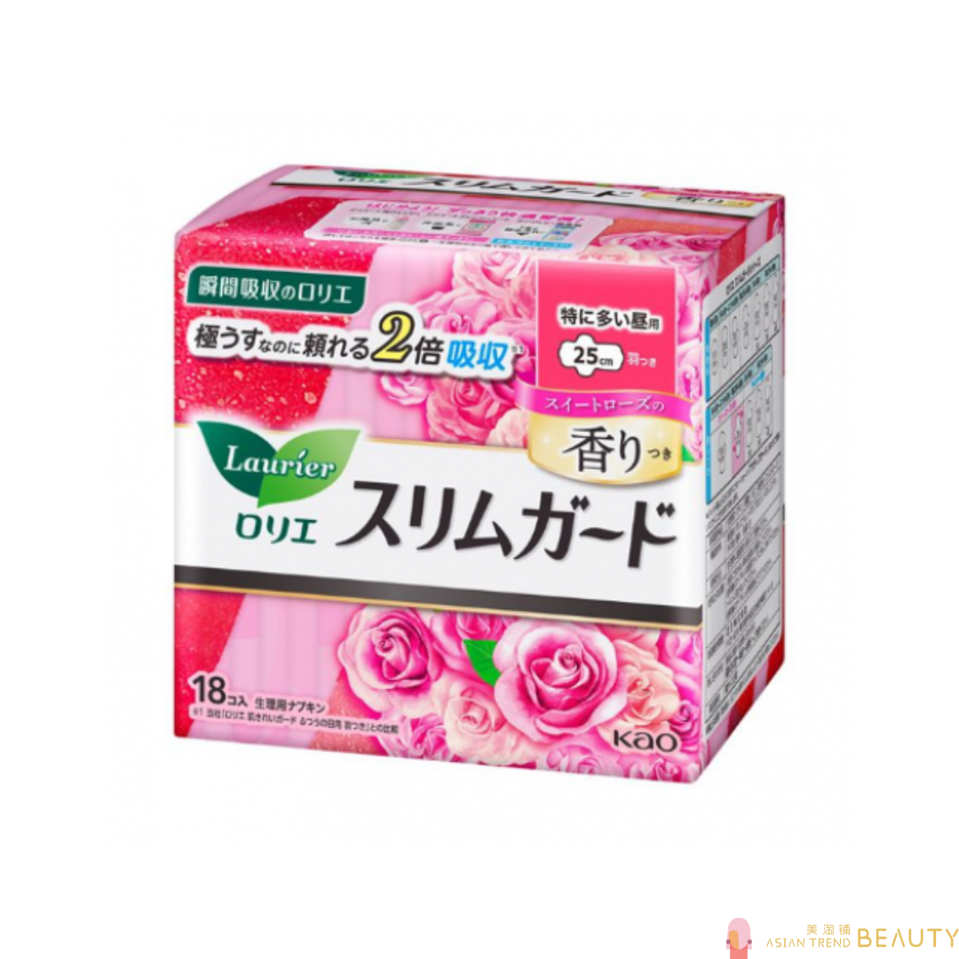 Kao Laurier Slimguard Day Pads With Wings 25cm 18pcs Rose