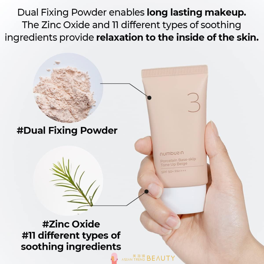 Numbuzin No.3 Porcelain Base-Skip Tone Up Beige Spf50+Pa++++50ml