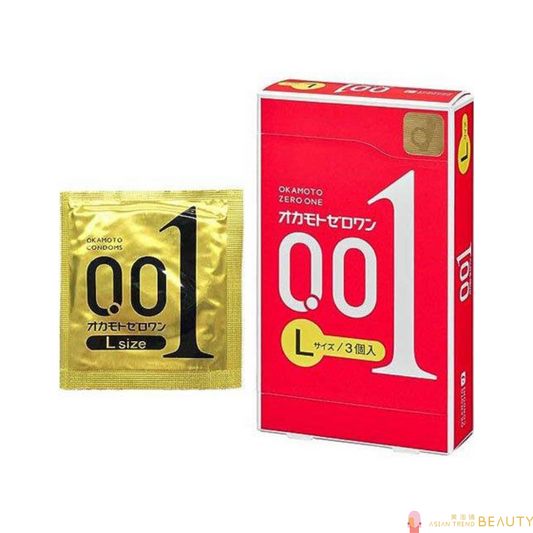 Okamoto Zero One 0.01mm Men Condoms Large Size 3 Pieces