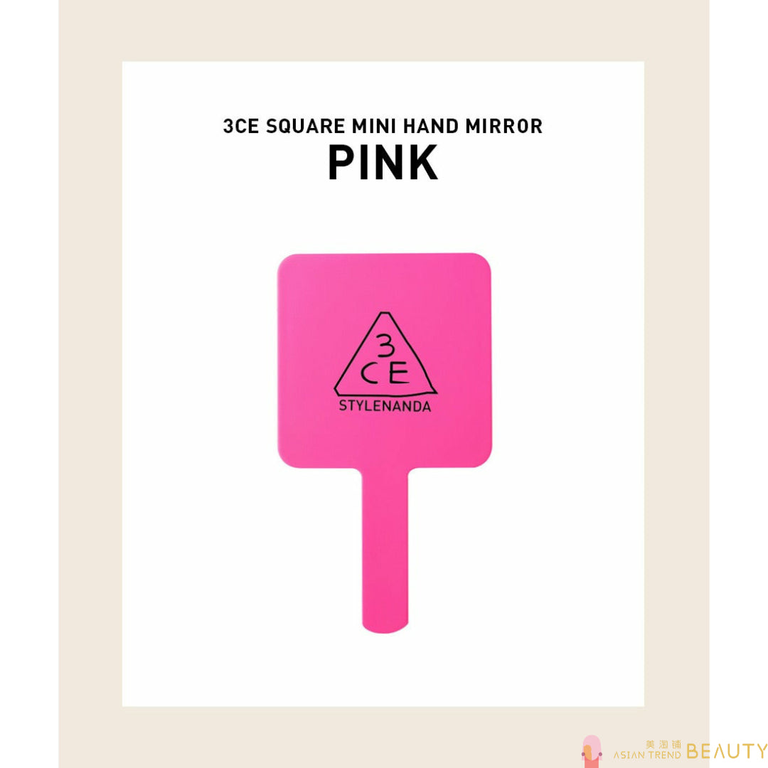 3CE Square Mini Hand Mirror #Pink