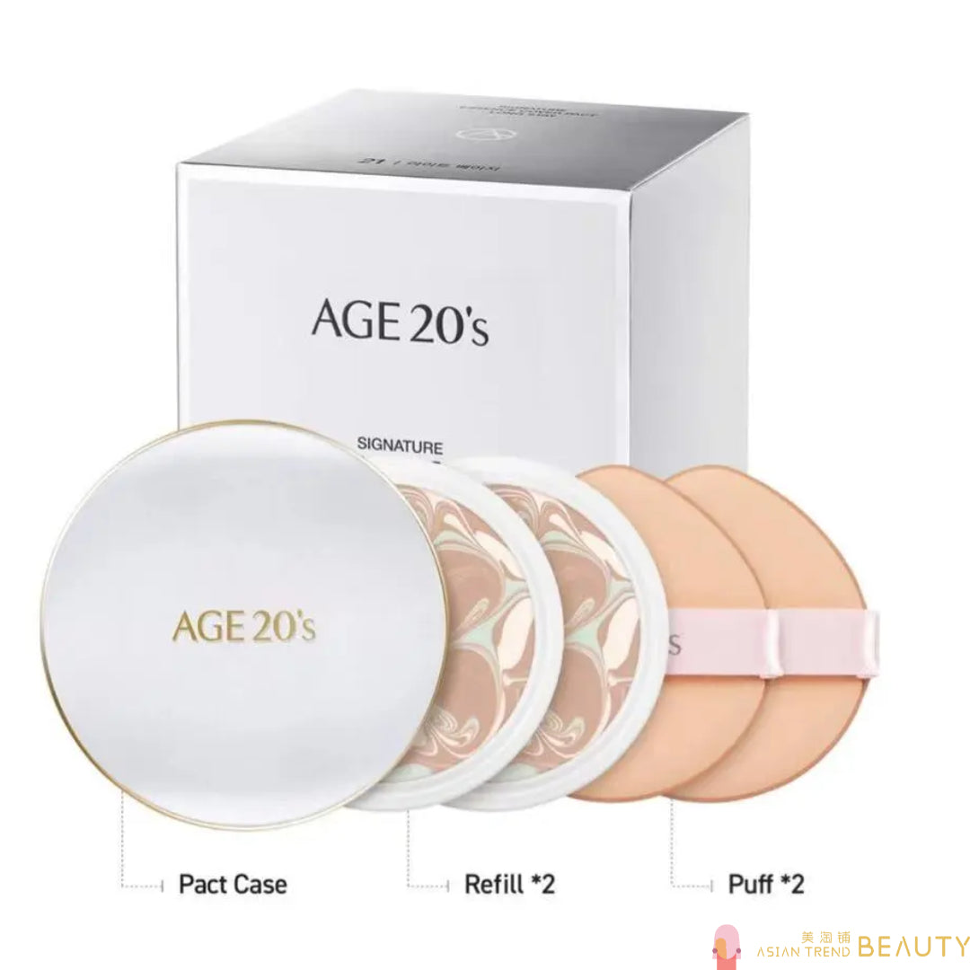 Age 20'S Signature Essence Cover Pact Longstay 21 Light Beige SPF50+ PA+++ 14g
