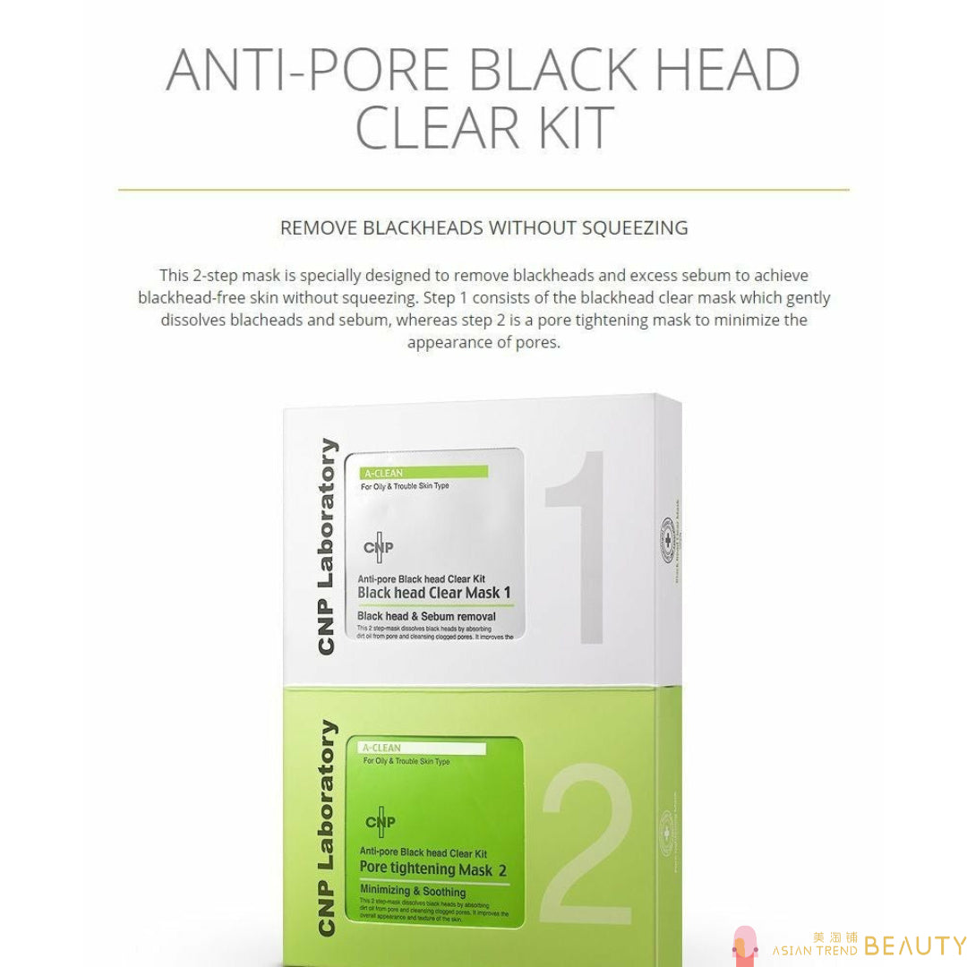 CNP LABORATORY – Anti-Pore Blackhead Clear Kit Strip, Nose Mask