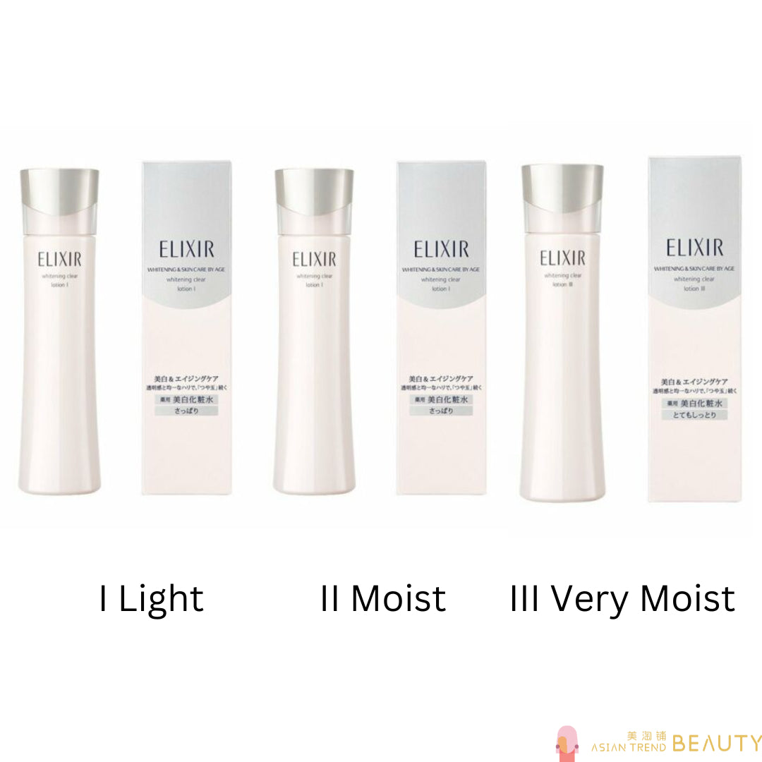 Shiseido Elixir Whitening Clear Lotion I Light, II Moist, III Enrich 170ml